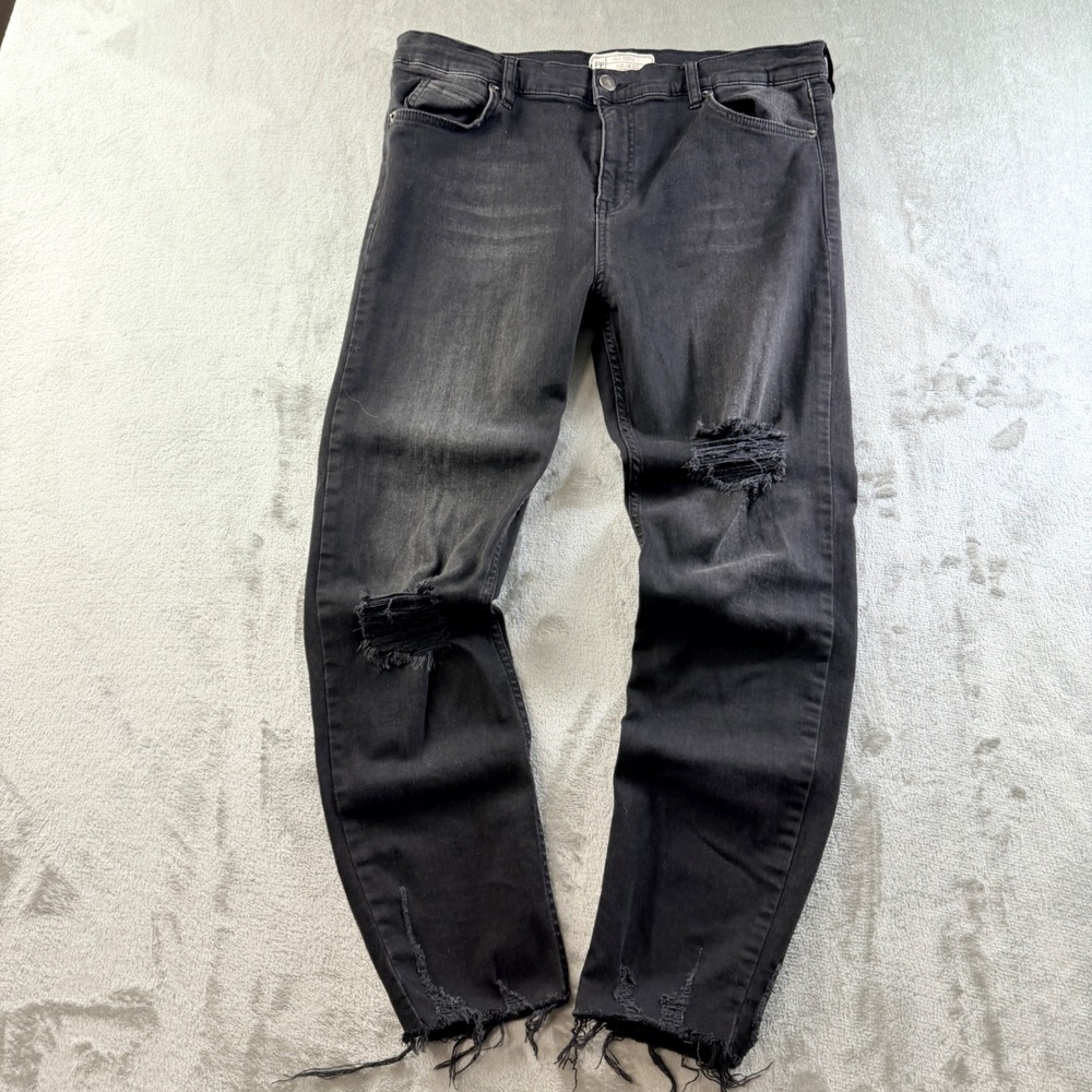 Free People Black Distressed Skinny Jeans Women's Size 31S